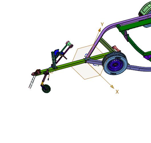 小型可调牵引型冲锋舟拖车