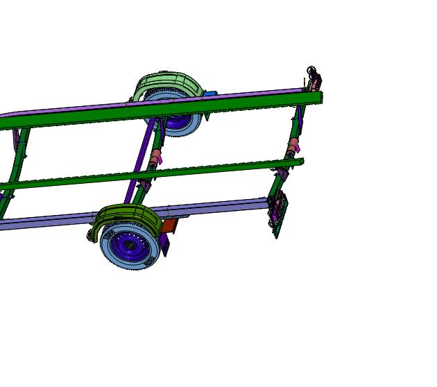 小型可调牵引型冲锋舟拖车