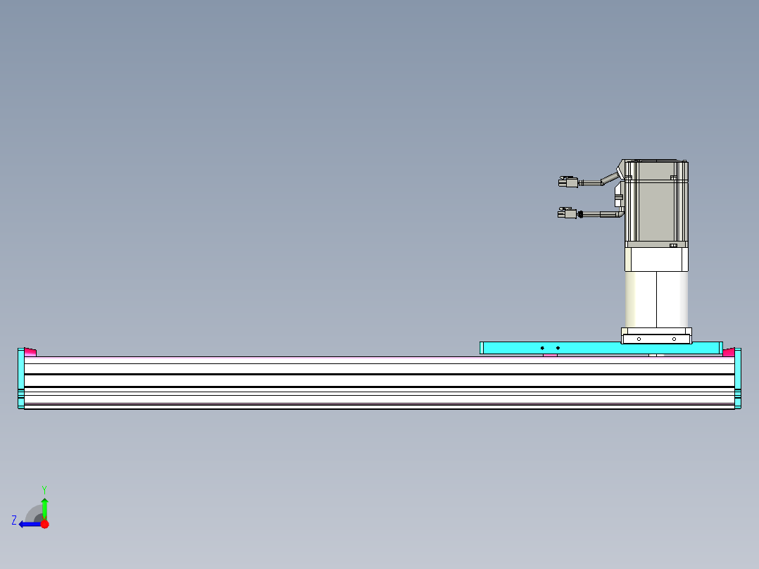 东锦齿条传动DH175G-L167-S550-BU-减速机+750W右视图