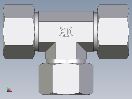 卡套式工业通用硬管接头EO_Union_tee_T20ZSCF前视缩略图