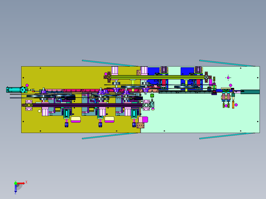 接头USB单层自动插针机俯视图