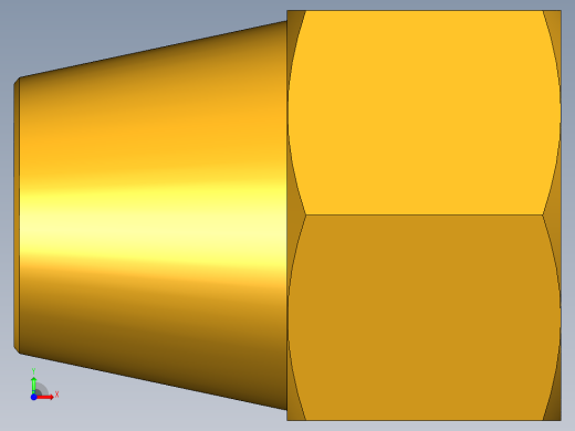 扩口式工业通用硬管接头Short Nut 41FS-6前视缩略图