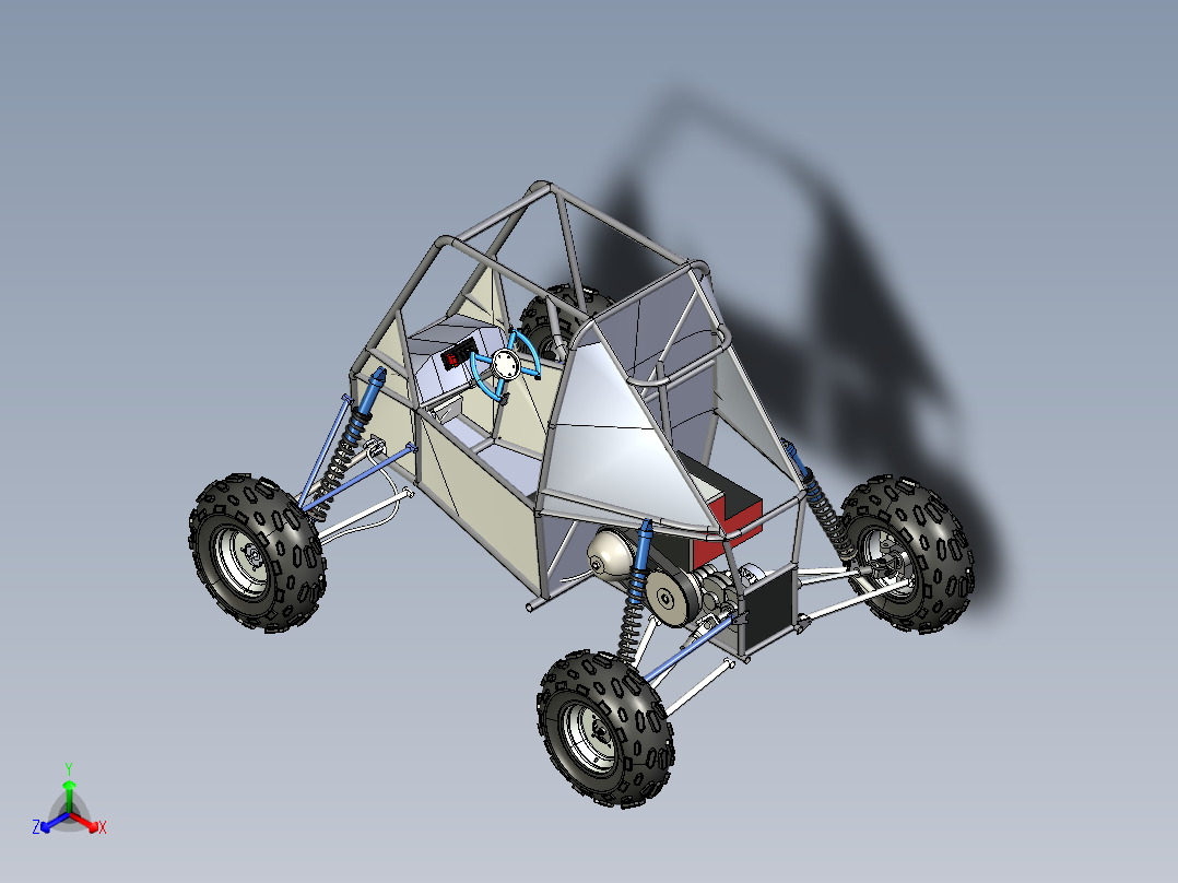 全地形车三维模型图正等轴测图