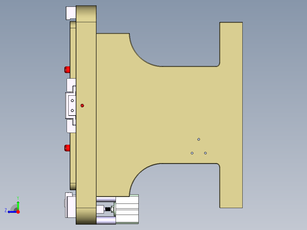 N500-T0P笔记本CNC工装夹具三维模型-CNC1右视图