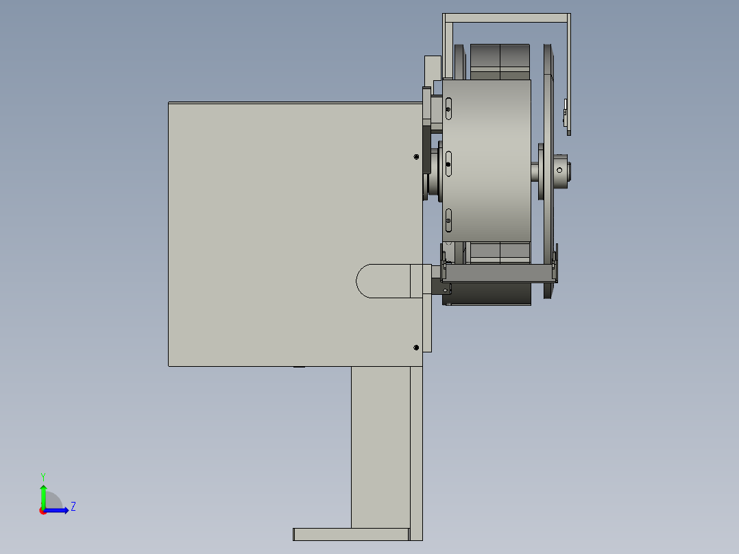 弹簧圈自动分选装盒设备creo5.0.zip左视图