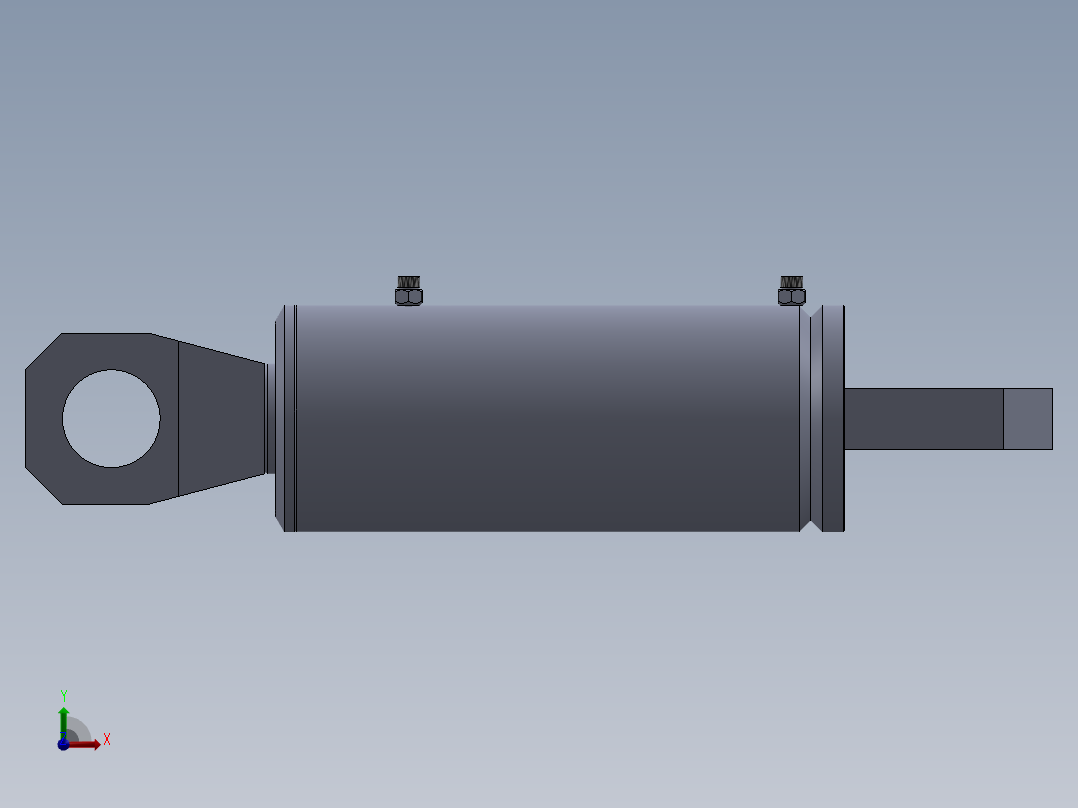 高压液压缸（带前后眼）160x90x246 mm前视图
