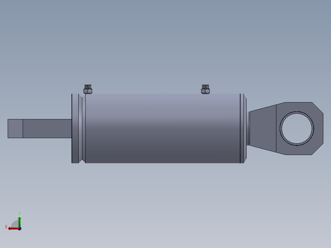 高压液压缸（带前后眼）160x90x246 mm后视图