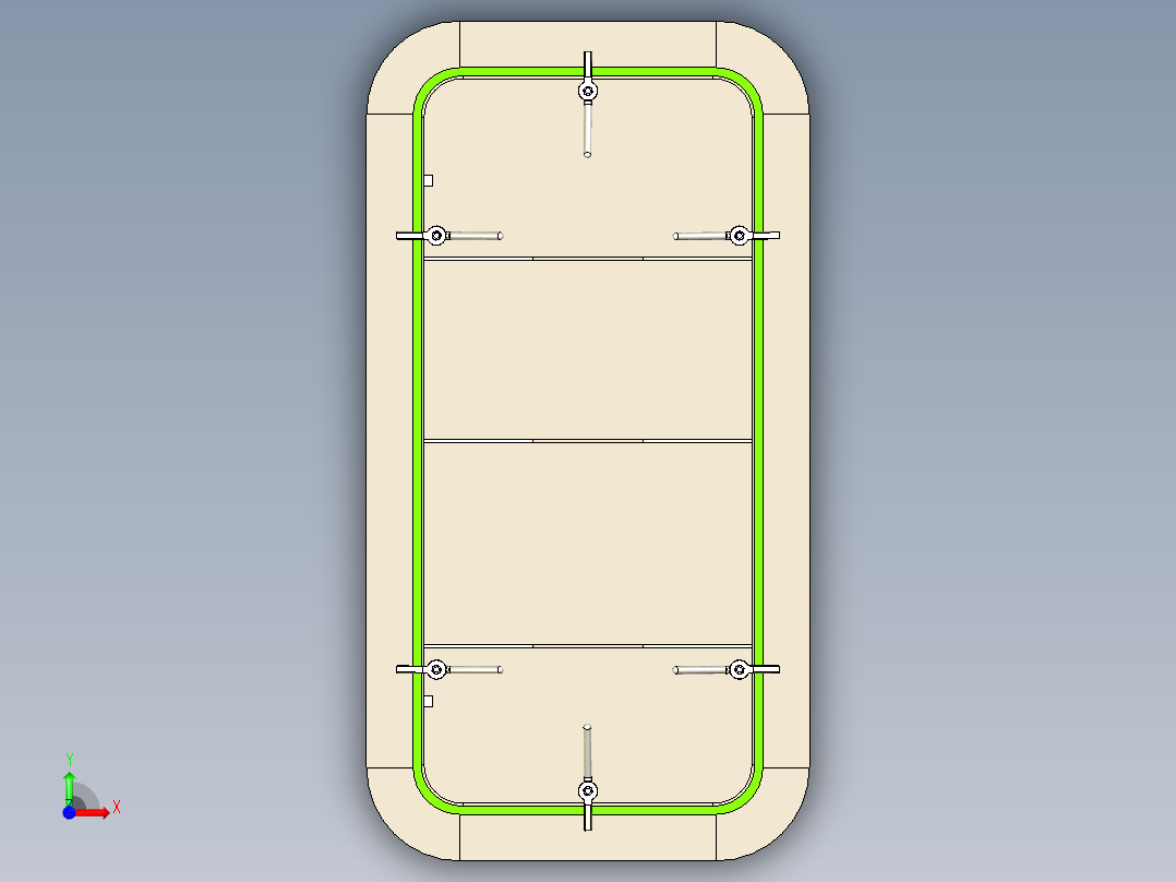 船用风雨密单扇钢质门-1675-AY前视图