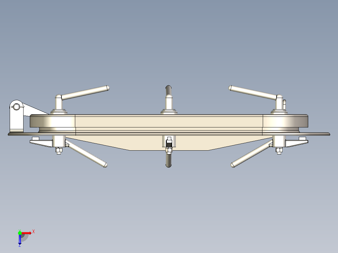 船用风雨密单扇钢质门-1675-AY俯视图