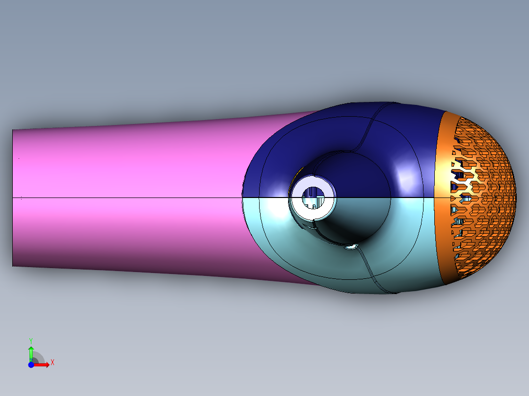 吹风机3D模型前视图