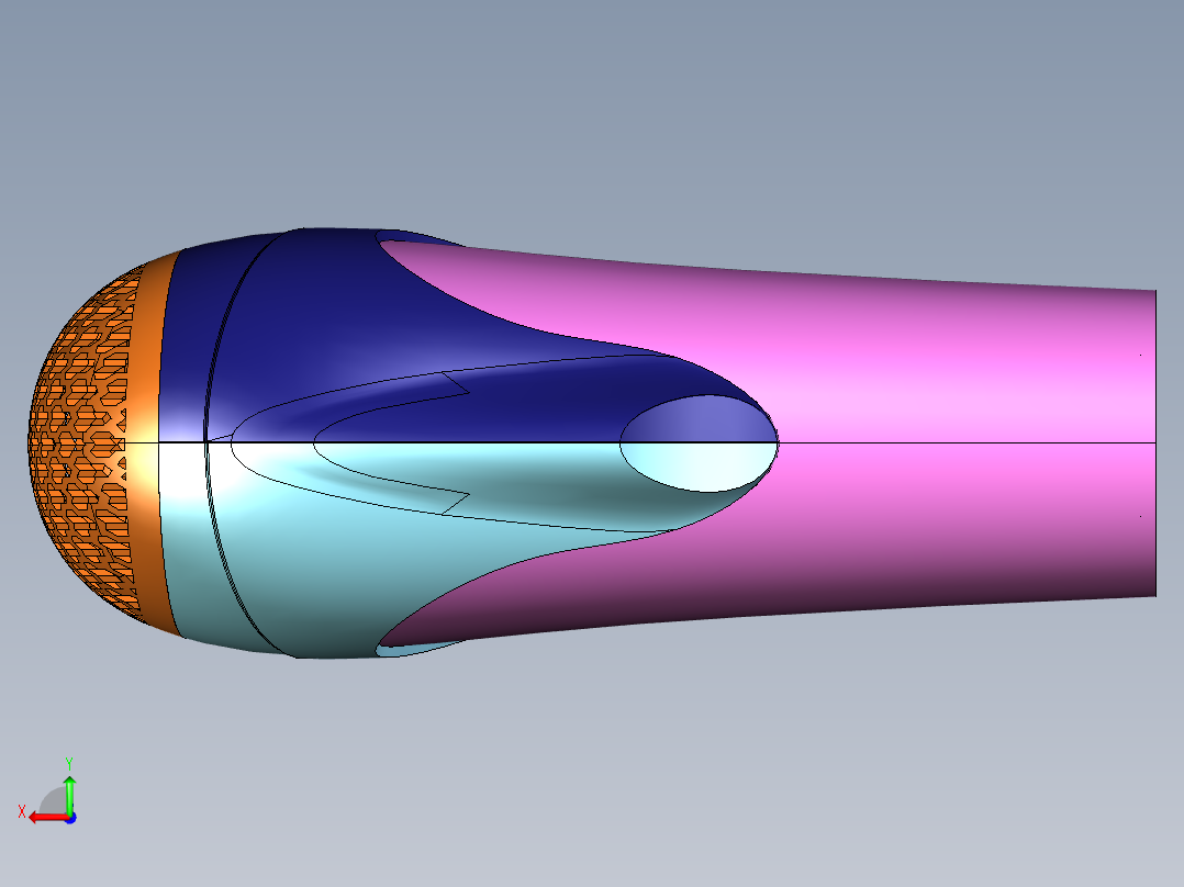 吹风机3D模型后视图