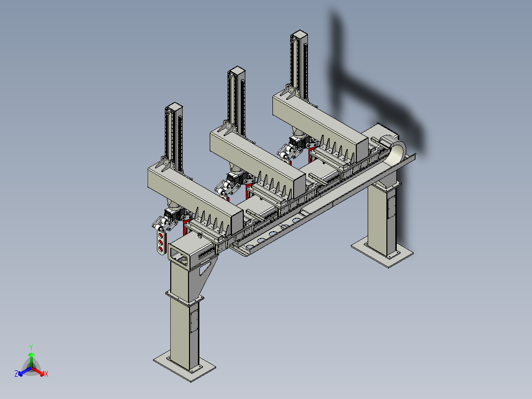 物料的门架式分家机构