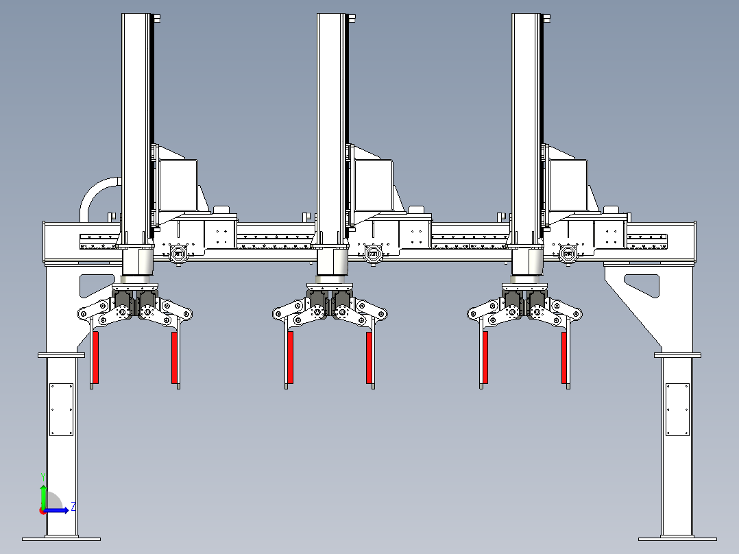 物料的门架式分家机构左视图