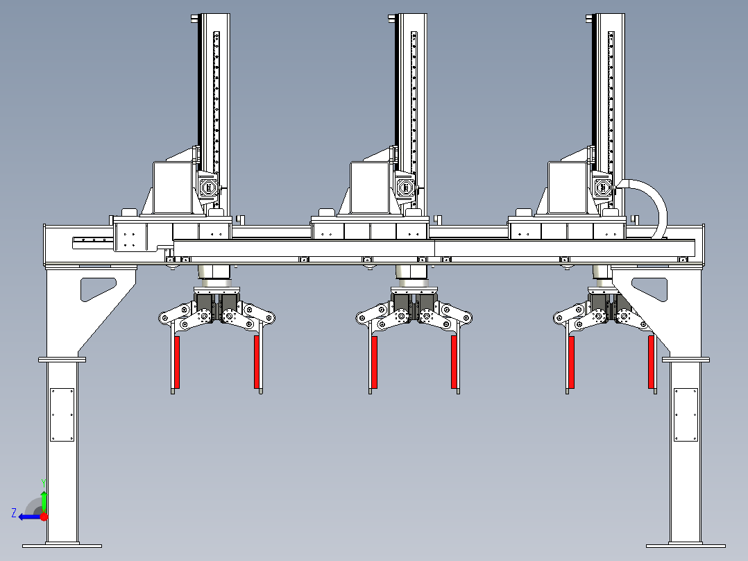 物料的门架式分家机构右视图