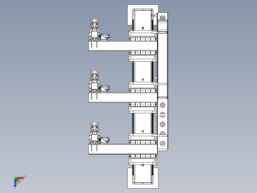 物料的门架式分家机构俯视图
