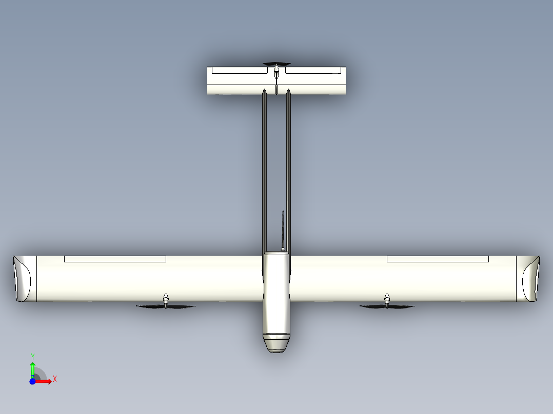 用于监视的垂直起降无人机前视图