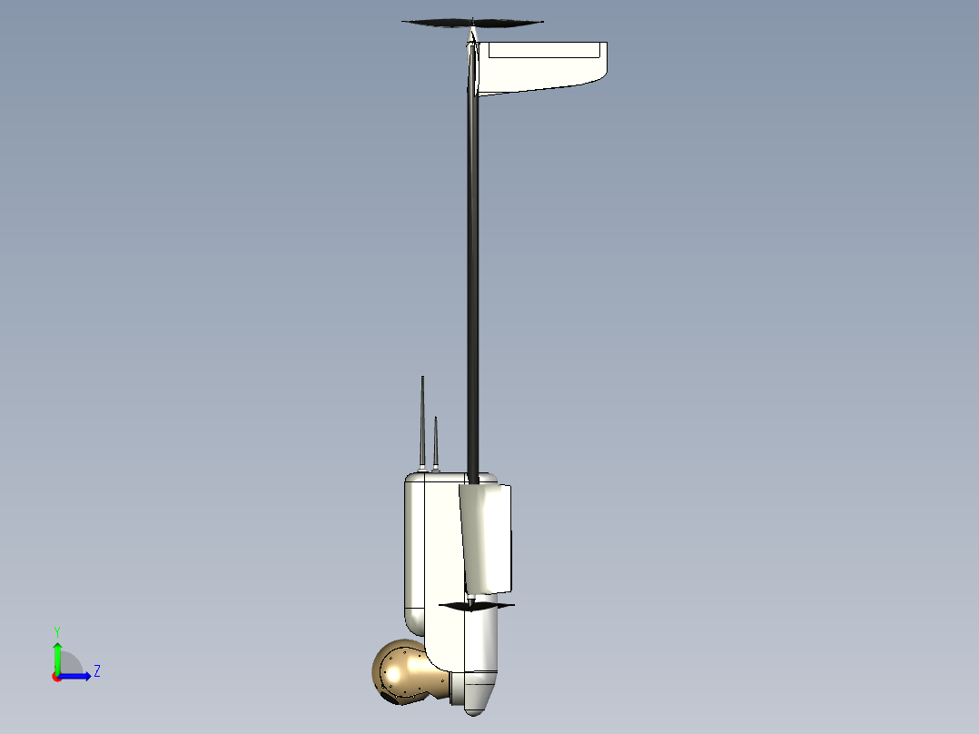 用于监视的垂直起降无人机左视图
