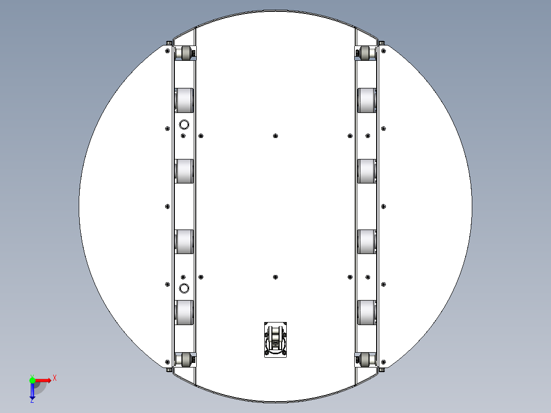 钣金输送机俯视图