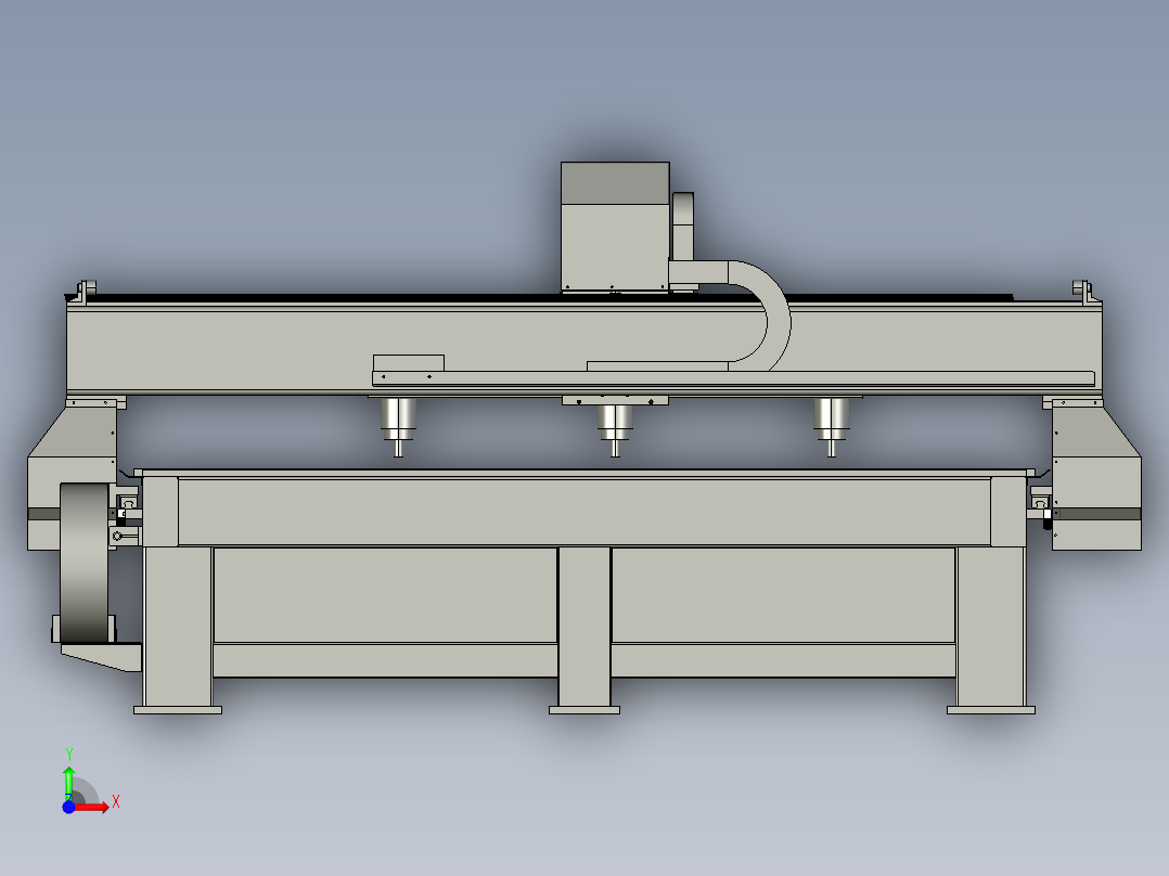 工艺多头雕刻机仿古家具门板浮雕雕花前视图