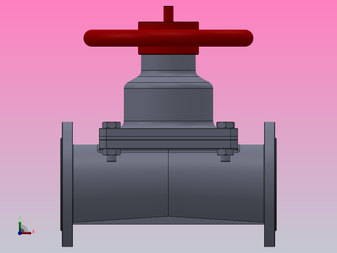 隔膜阀[隔膜阀]通径125mm前视图