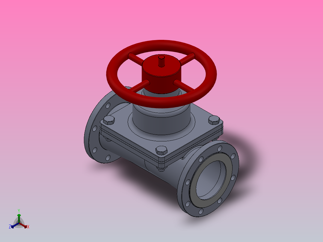 隔膜阀[隔膜阀]通径125mm正等轴测图