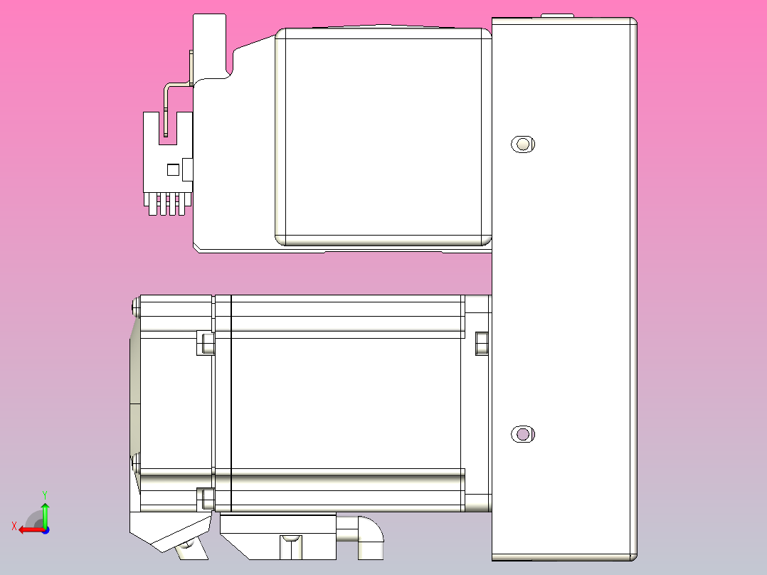 皮带直线轴半封闭可选导轨TPA-HNB-105D-90-L1250-RP-C-P20-N3后视图
