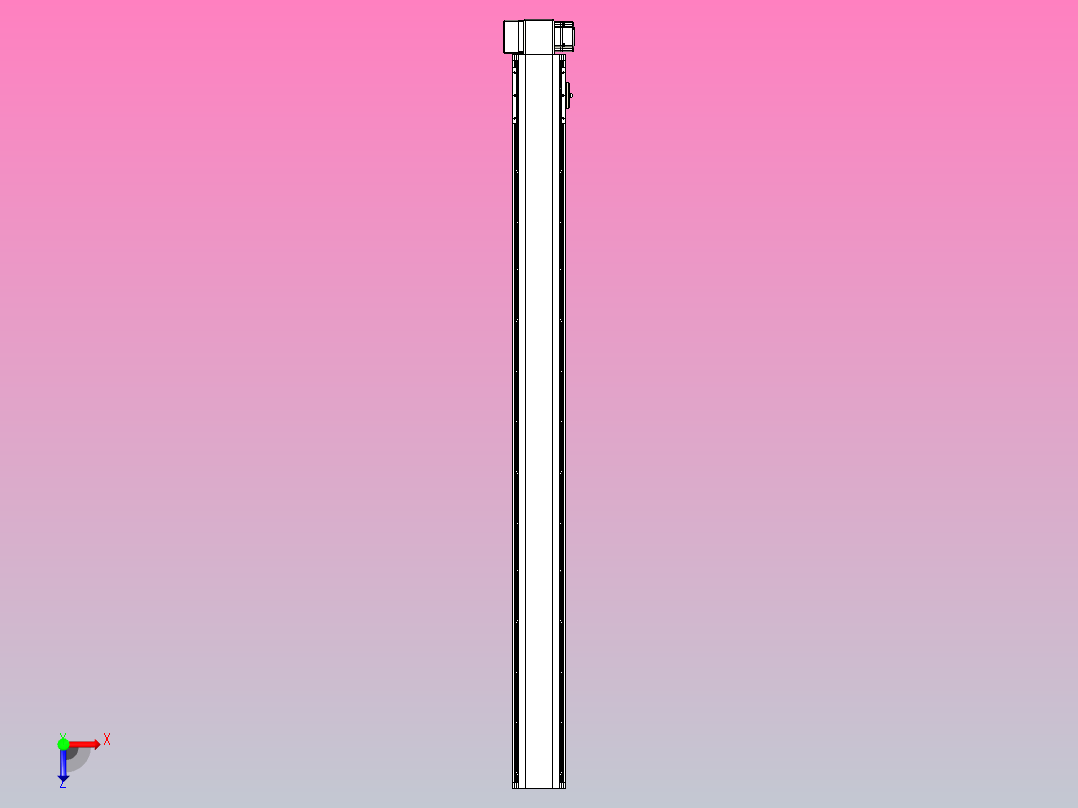 皮带直线轴半封闭可选导轨TPA-HNB-105D-90-L1250-RP-C-P20-N3俯视图