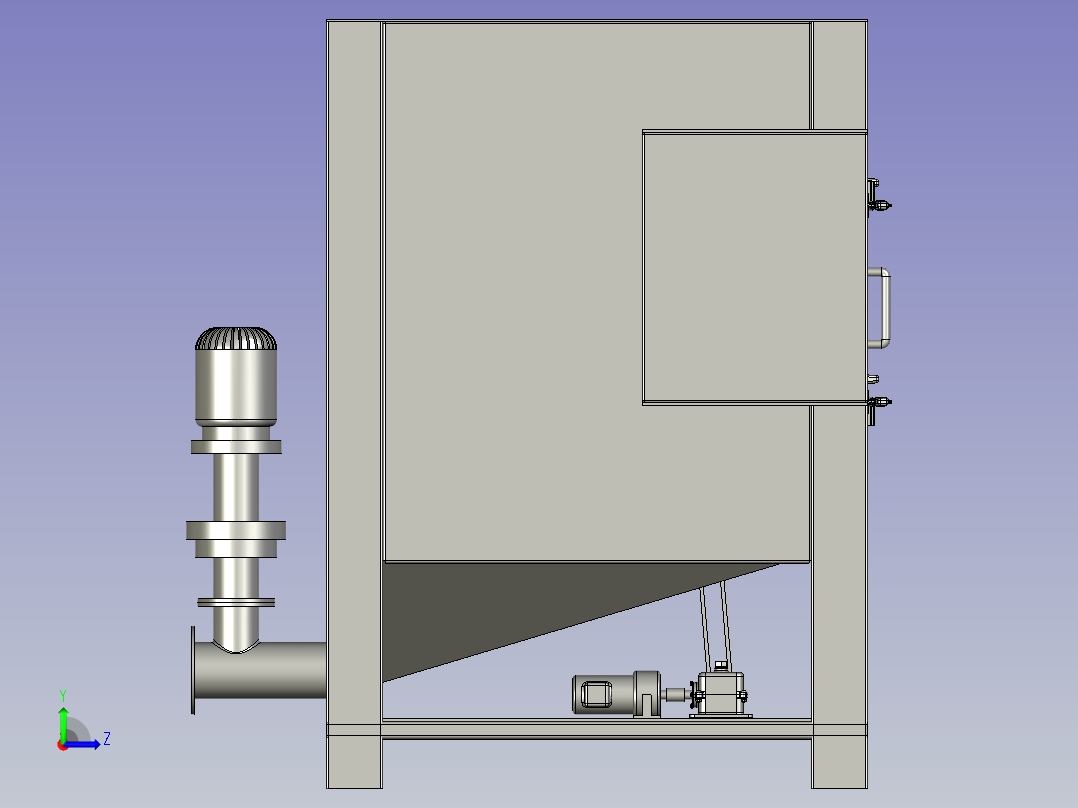 湿式自动喷砂机左视图