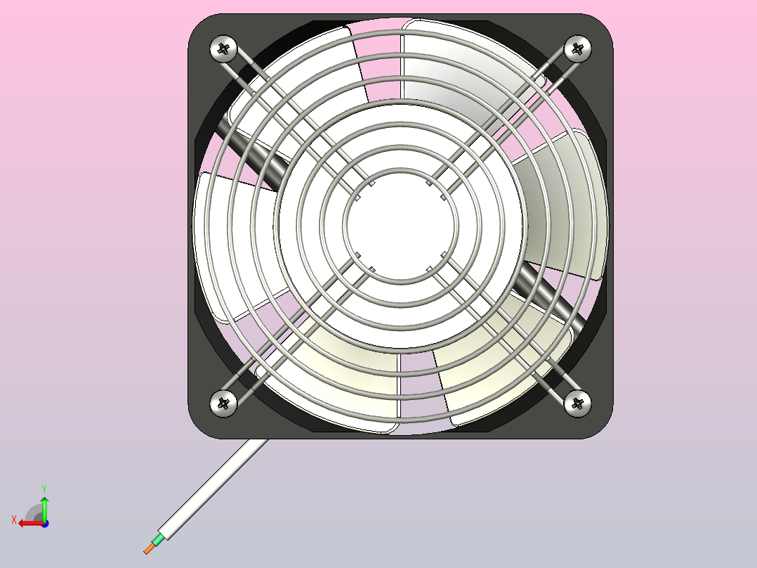 电子设备用微型风扇60x60mm后视图