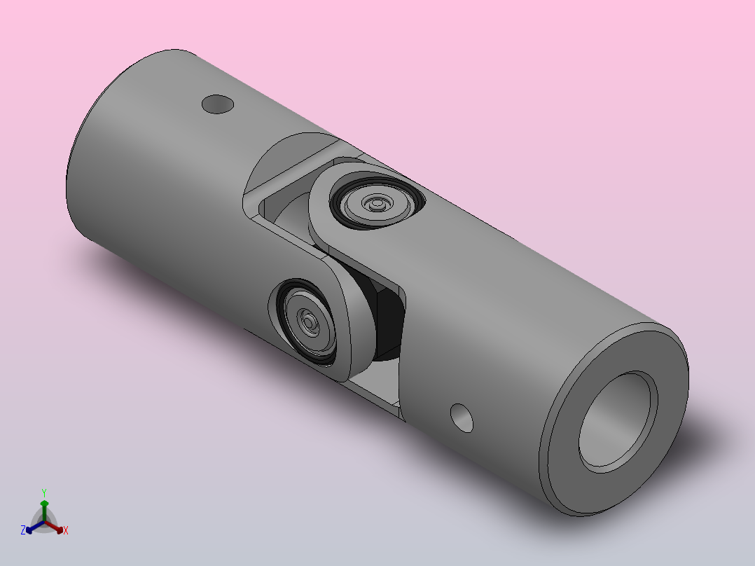 万向联轴器WXD3-PB-Φ12／ΦWX,WXD型小型十字轴万向联轴器正等轴测图