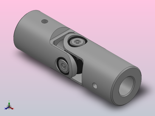 万向联轴器WXD3-PB-Φ12／ΦWX,WXD型小型十字轴万向联轴器正等轴测缩略图