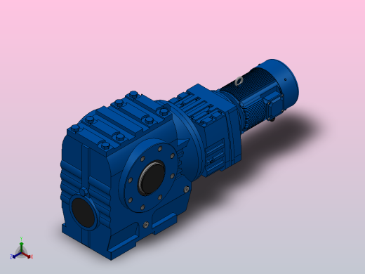 SA87R57组合式斜齿-蜗轮蜗杆减速机SA87R57-Y0.25-4P-1631-M1-0°-B正等轴测缩略图