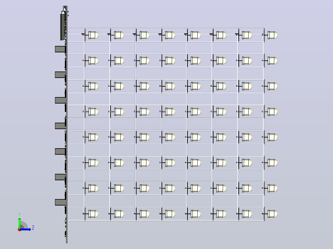 8x8x8 RGB LED 立方体左视图