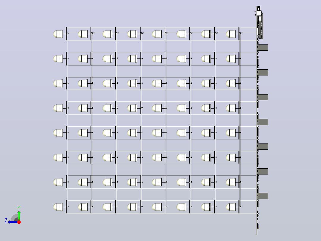 8x8x8 RGB LED 立方体右视图