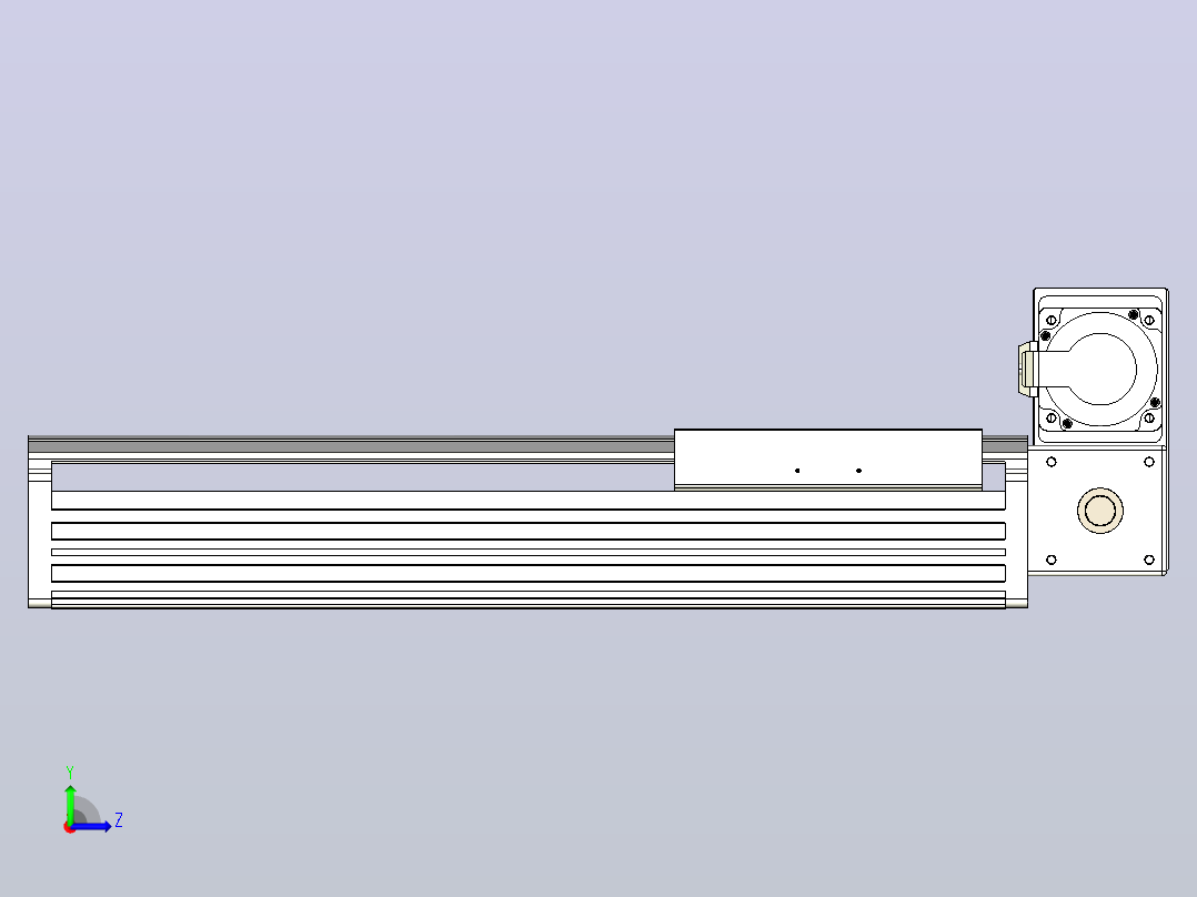皮带直线轴半封闭可选导轨TPA-HNB-202D-140-L300-RU-C-P75-N3左视图