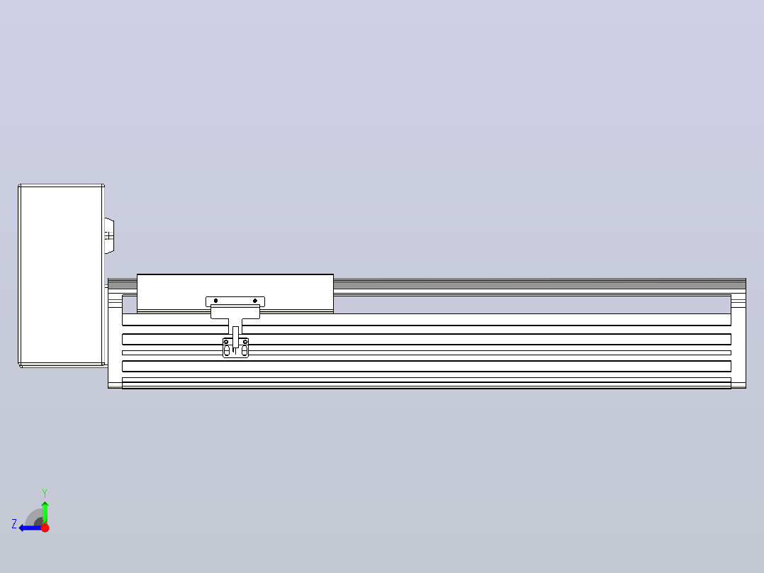 皮带直线轴半封闭可选导轨TPA-HNB-202D-140-L300-RU-C-P75-N3右视图