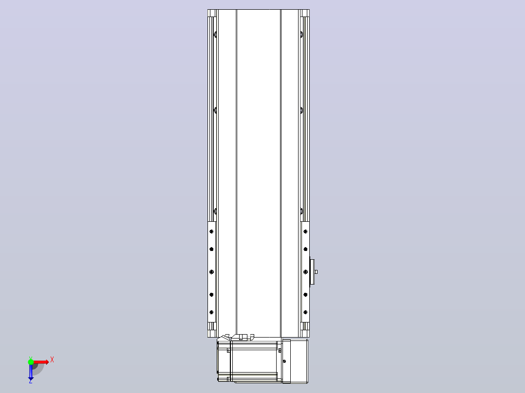 皮带直线轴半封闭可选导轨TPA-HNB-202D-140-L300-RU-C-P75-N3俯视图