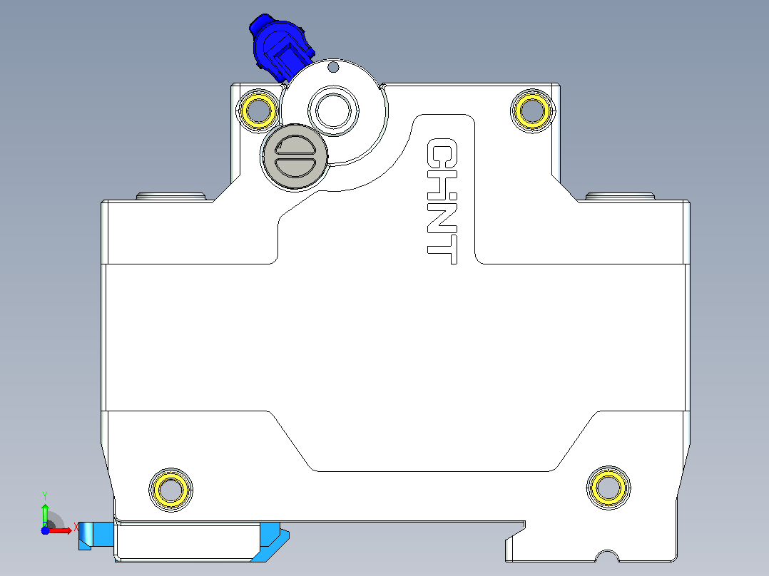 NBDP-125 2P塑料外壳式断路器三维模型202404前视图