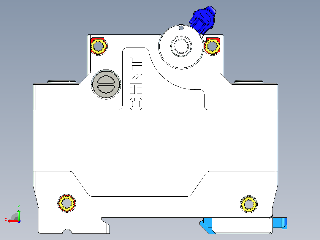 NBDP-125 2P塑料外壳式断路器三维模型202404后视图