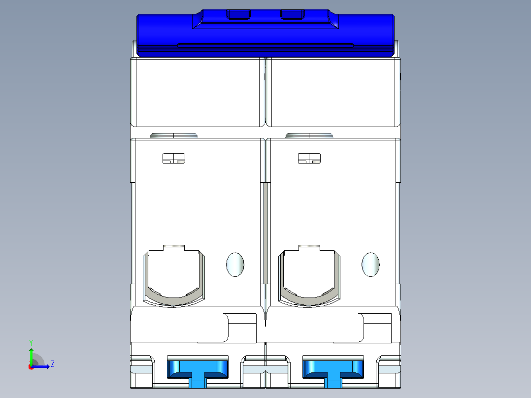 NBDP-125 2P塑料外壳式断路器三维模型202404左视图