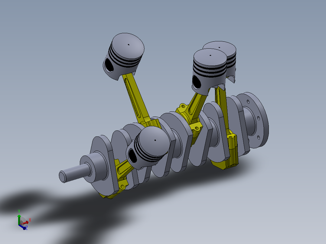 4 Inline Cylinder Engine主视图