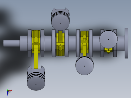 4 Inline Cylinder Engine俯视缩略图