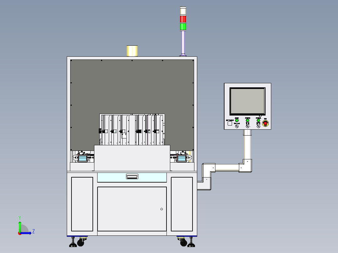 手机电池全自动焊接机、激光焊接机左视图