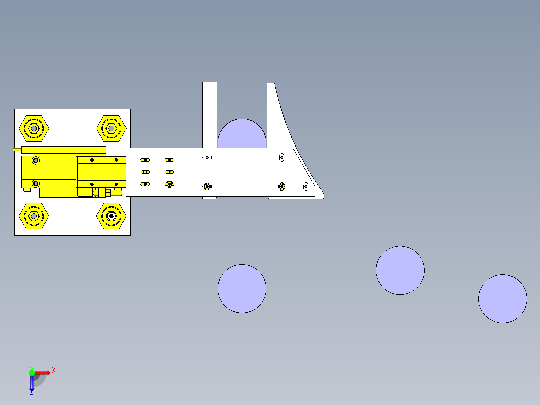 轨道更换机构 俯视图