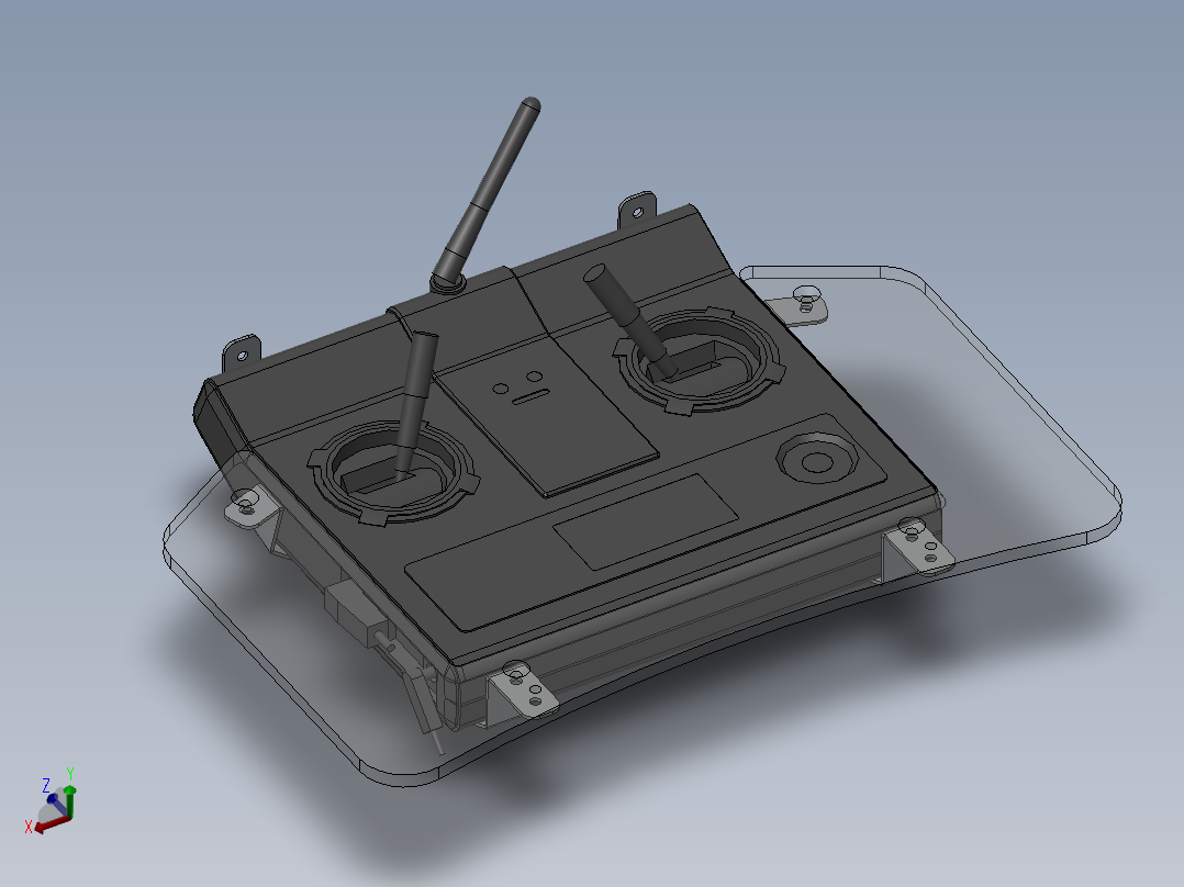 solidworks futaba-fx-20手持发射机主视图