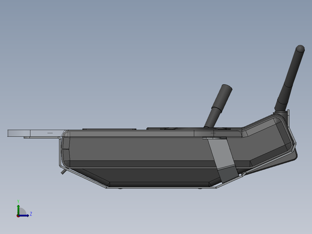 solidworks futaba-fx-20手持发射机左视图