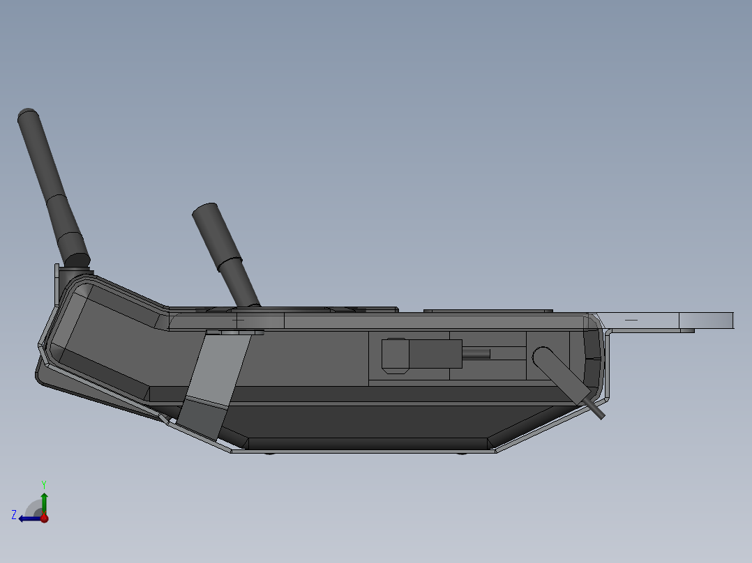 solidworks futaba-fx-20手持发射机右视图