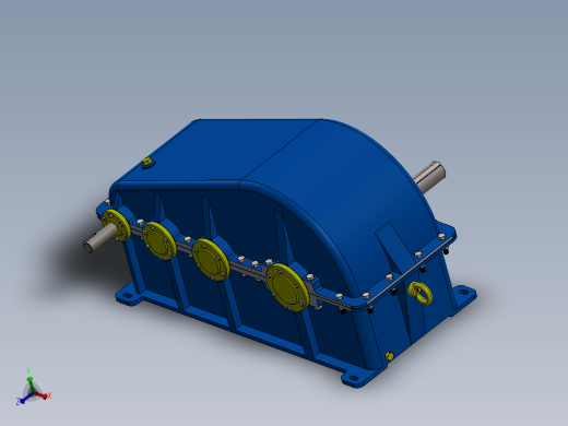 三级圆柱齿轮减速机3d图纸