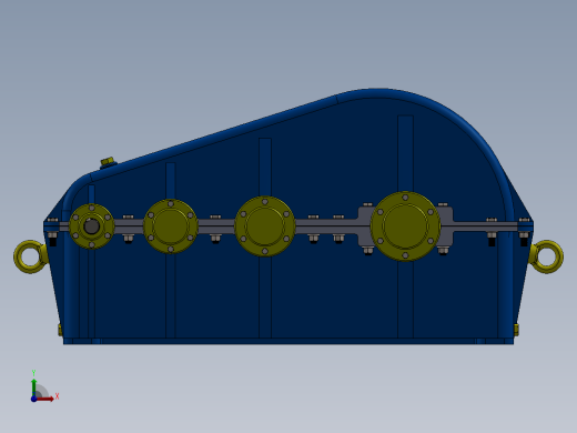 三级圆柱齿轮减速机3d图纸前视缩略图