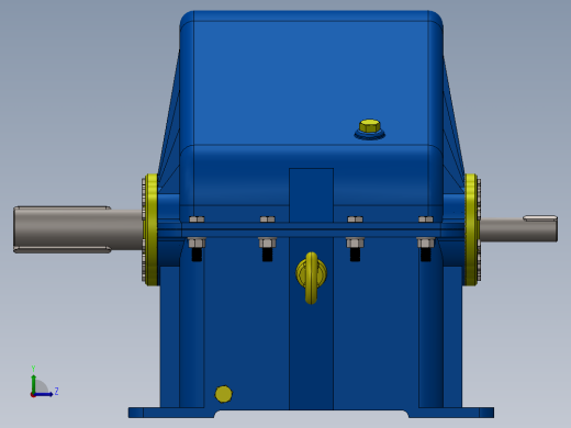 三级圆柱齿轮减速机3d图纸左视缩略图